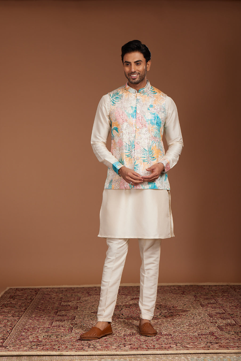 Elegant Traditional Kurta Jacket Set