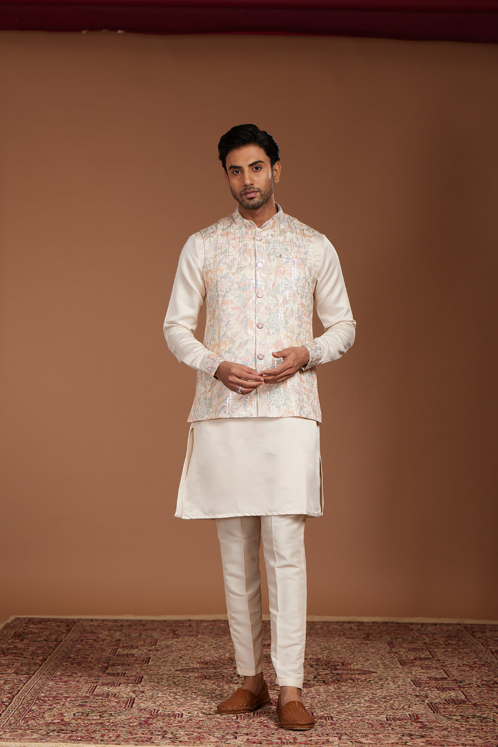 Elegant Traditional Kurta Jacket Set