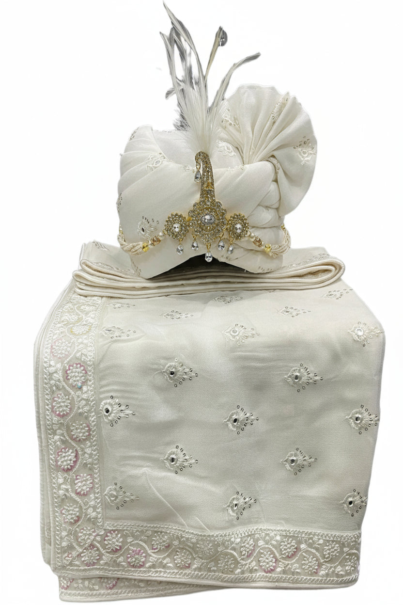 Elegant Traditional Turban with Shawl for Men – Perfect for Weddings & Festive Wear