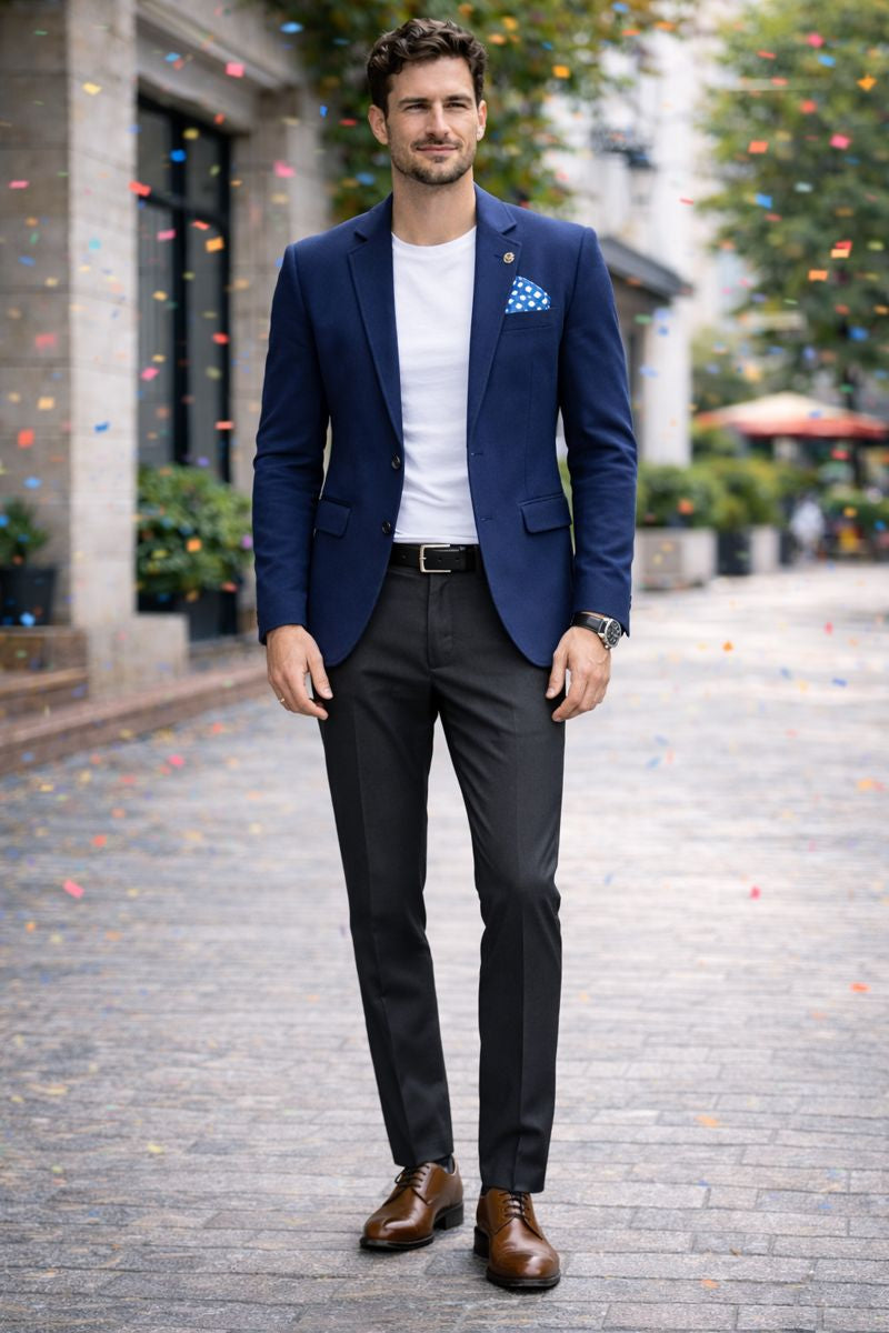 Men’s Royal Blue Suede Party Blazer