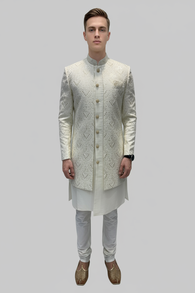 Kurta with Jacket - Crafted Just for You. Minimum Delivery: 20 Days