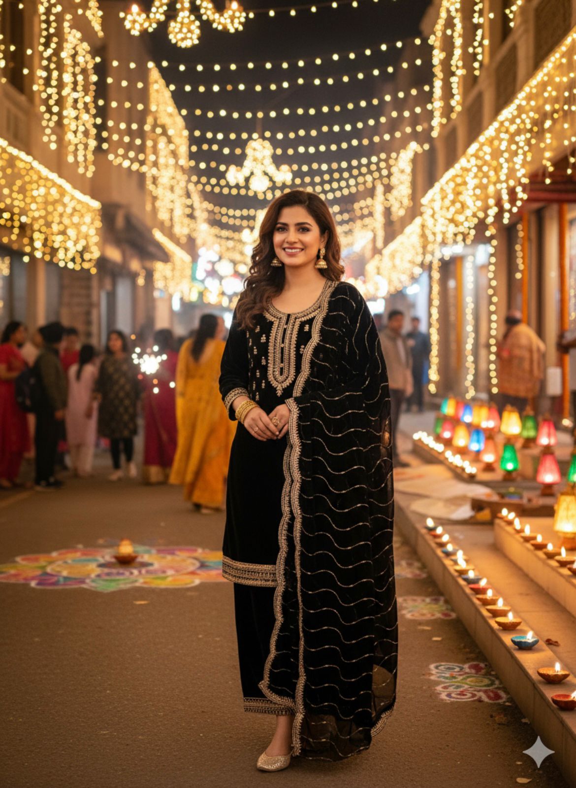 Regal Black Velvet Salwar Suit
