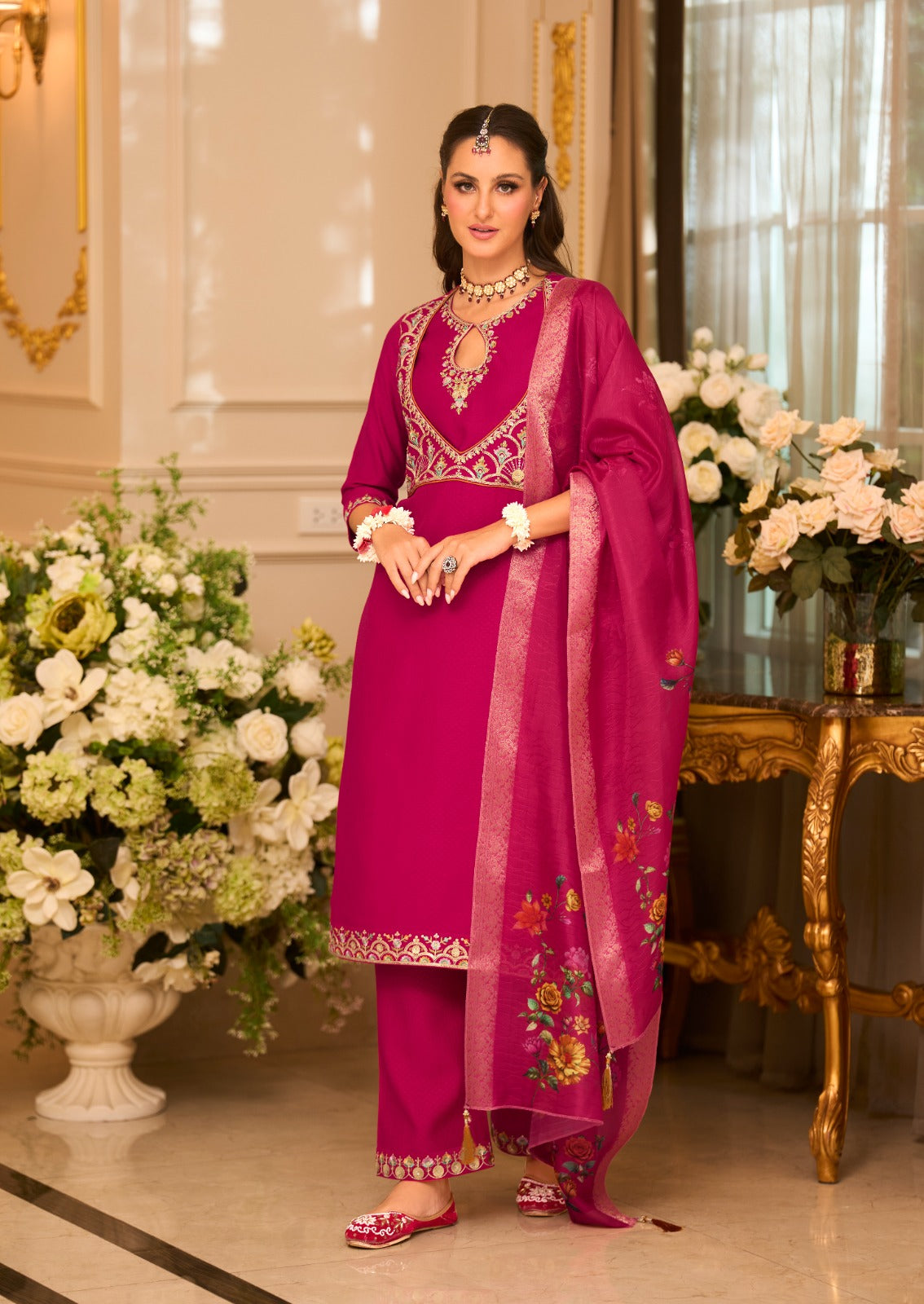 Elegant Embroidered Suit Set