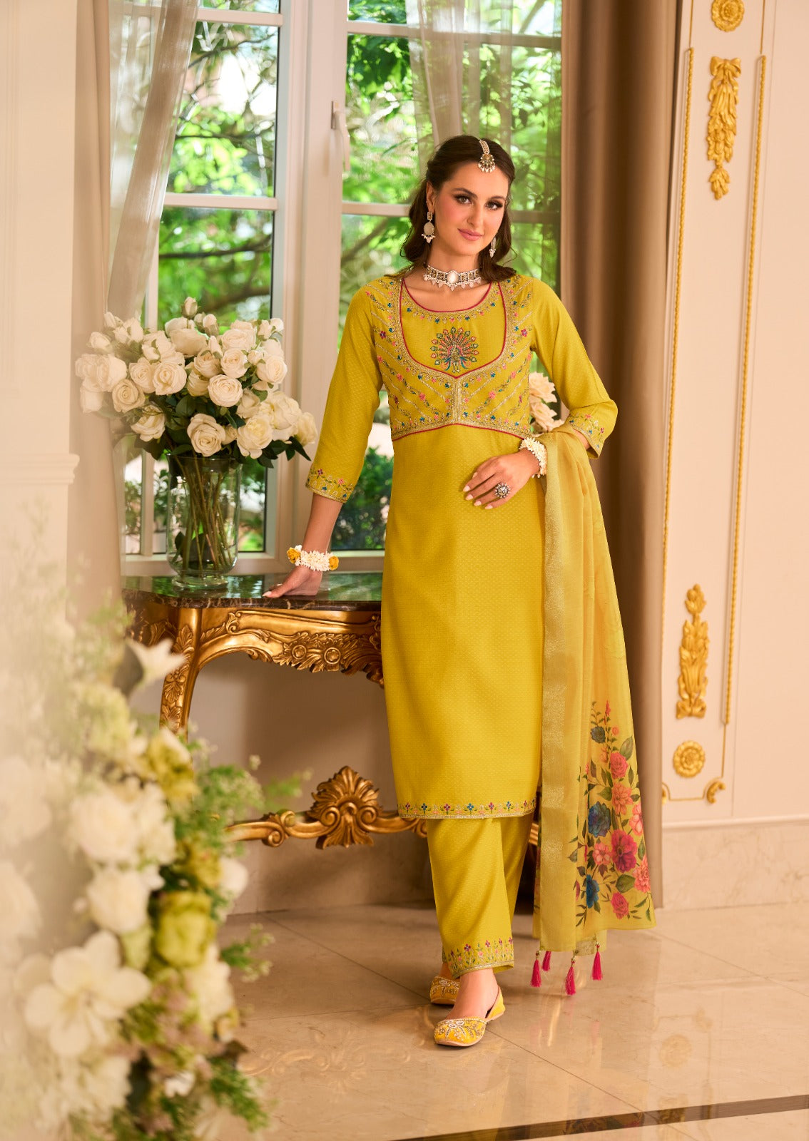Elegant Embroidered Suit Set