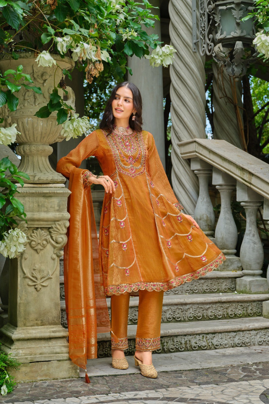 Elegant Anarkali-style Suit Set