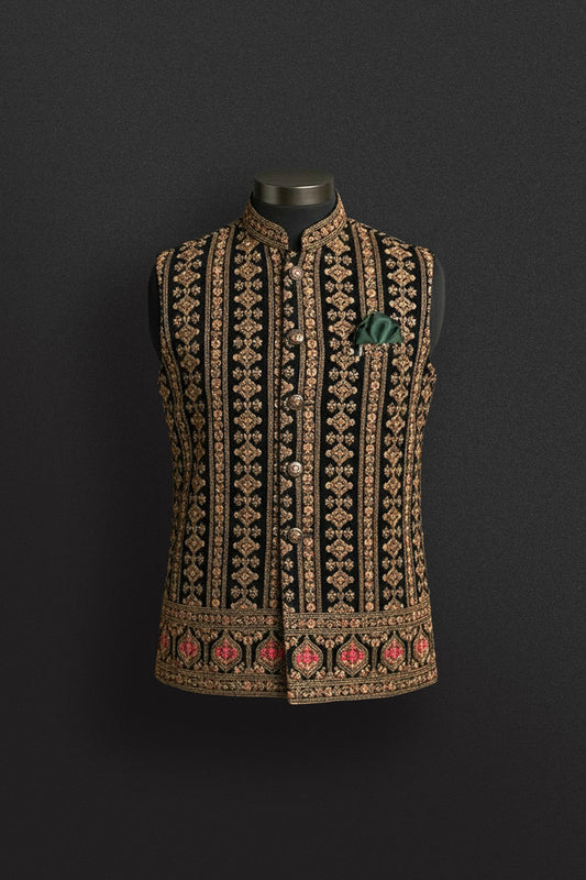 Luxury Black Velvet  Modi Jacket – Crafted Just for You.