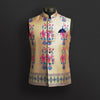 Beige Multicolor Embroidered Nehru Jacket – Festive Classic