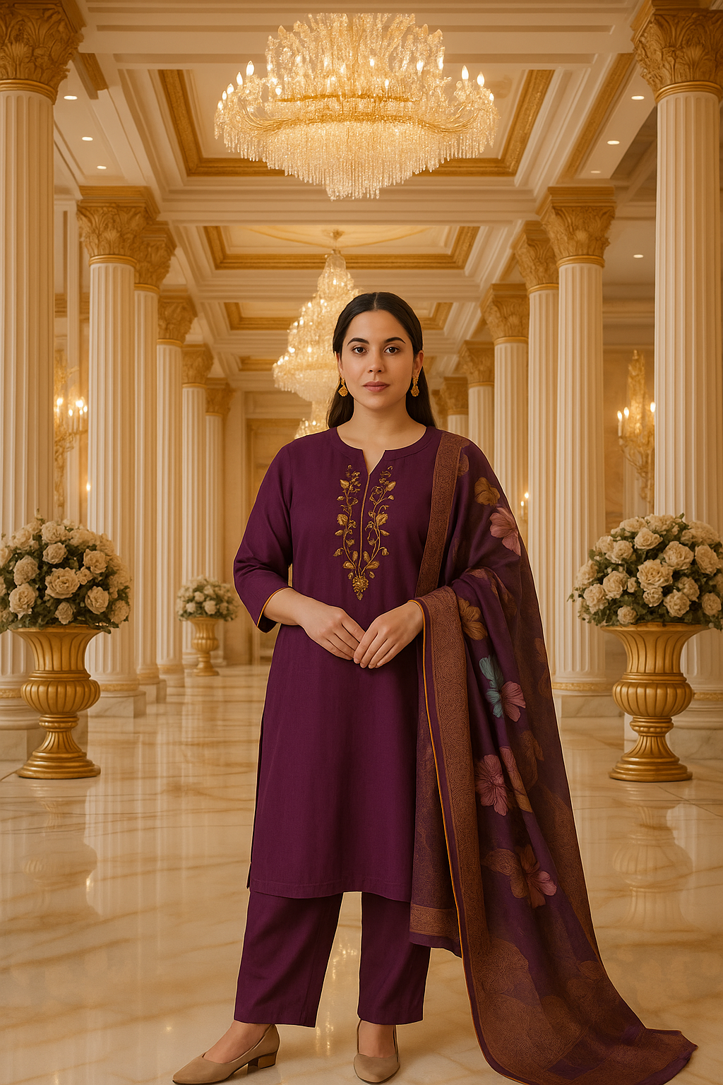 Dupatta Bottom Set