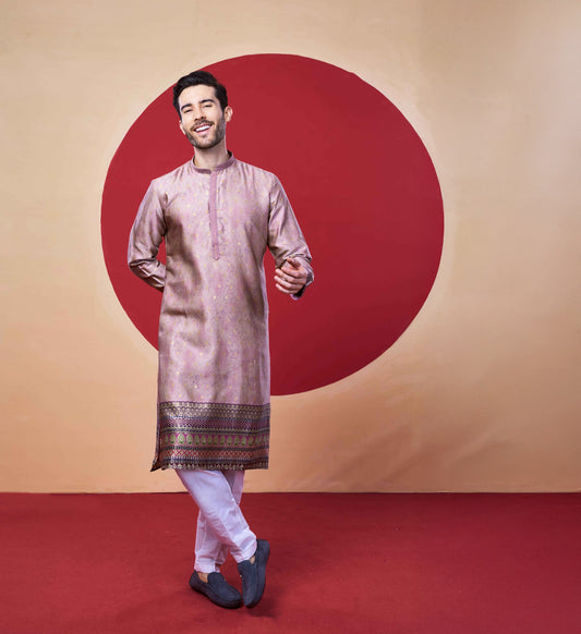 Designer Light Gold Kurta – Wedding & Festive Edition