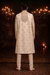 Men’s Cream & Gold Heavy Embroidered Sherwani Royal Wedding Collection