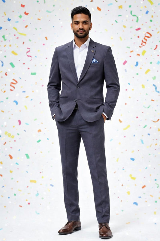 Men’s Royal Grey Suede Party Blazer