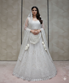 Off-White Chikankari or Threadwork Lehenga  - Crafted Just for You. Minimum Delivery 20 Days