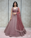 Dusty Rose Embroidered Lehenga Set  - Crafted Just for You. Minimum Delivery: 20 Days