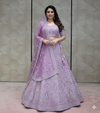 Lavender/Lilac Heavily Embroidered Lehenga - Crafted Just for You. Minimum Delivery: 20 Days
