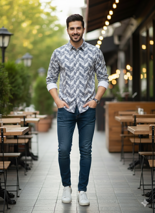 Men's Modern Printed Casual Shirt