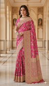 Elegant Silk Saree with Traditional Woven Motifs