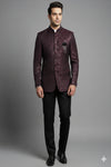 Stitched Designer Suit With Unstitched Pant Fabric – Wine Purple