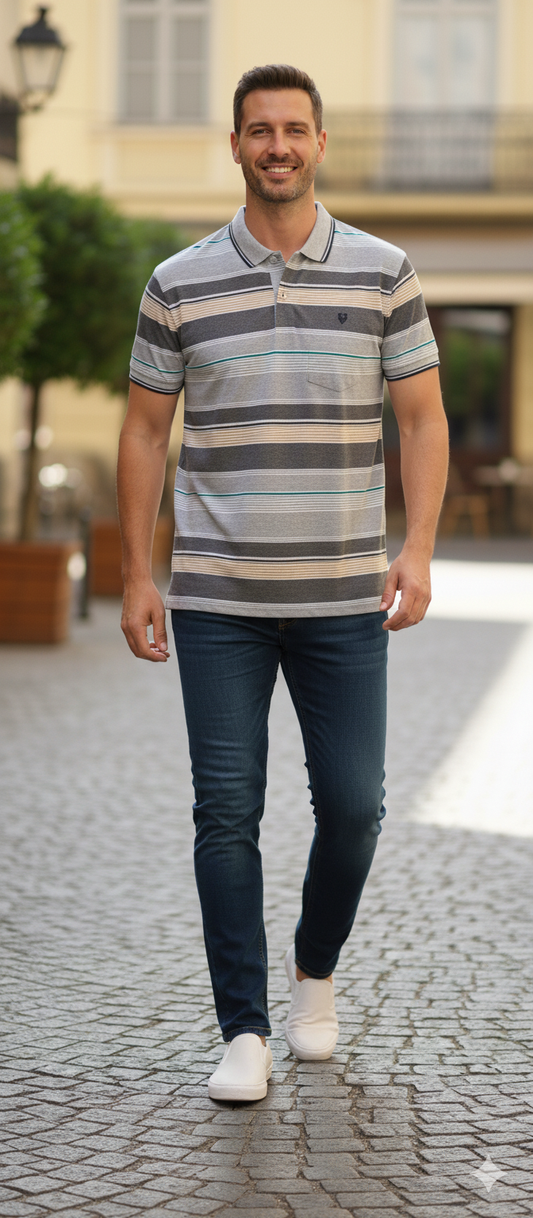 Striped Polo T-Shirt