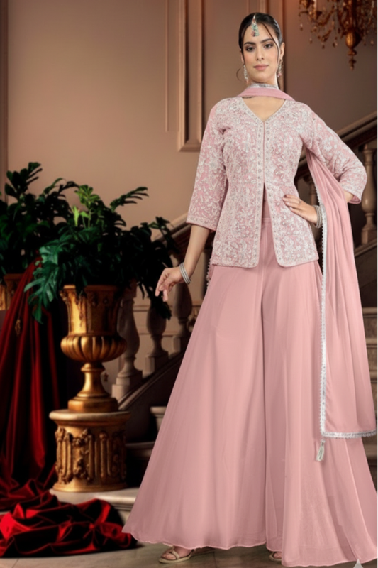 Designer Embroidered Festive Wear Sharara