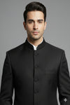 Stitched Designer Suit With Unstitched Pant Fabric – Jet Black