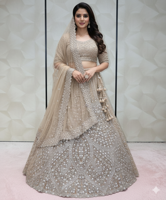Bridal Embroidered Lehenga - Crafted Just for You. Minimum Delivery: 20 Days