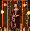Elegant Maroon Velvet Suit Set
