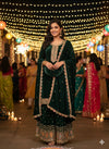 Enchanting Emerald Velvet Sharara Set