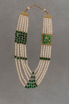 Rani Haar (Pearl and Emerald Beaded Necklace)