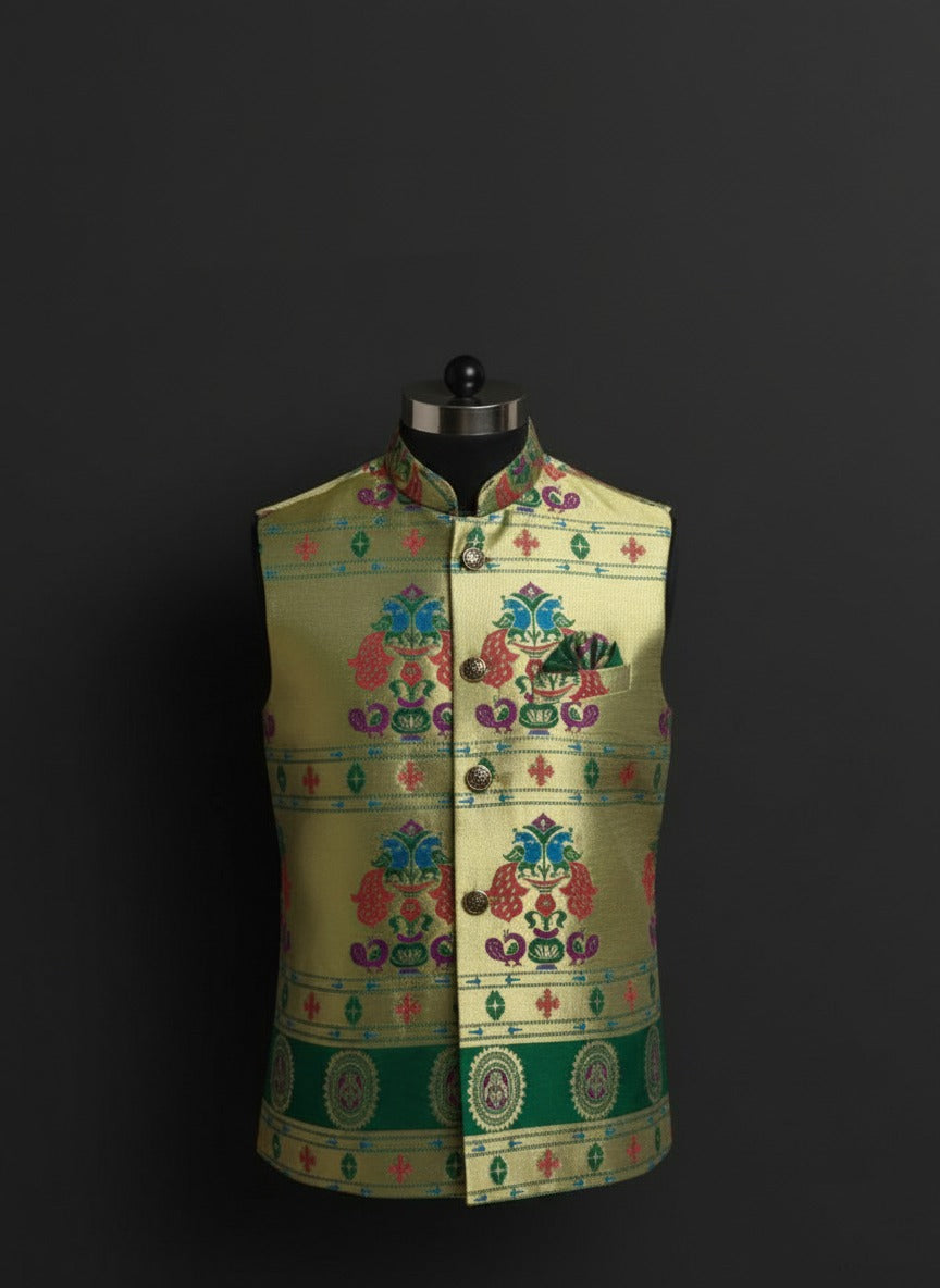 Elegance with regal printed Modi jacket – Crafted Just for You.