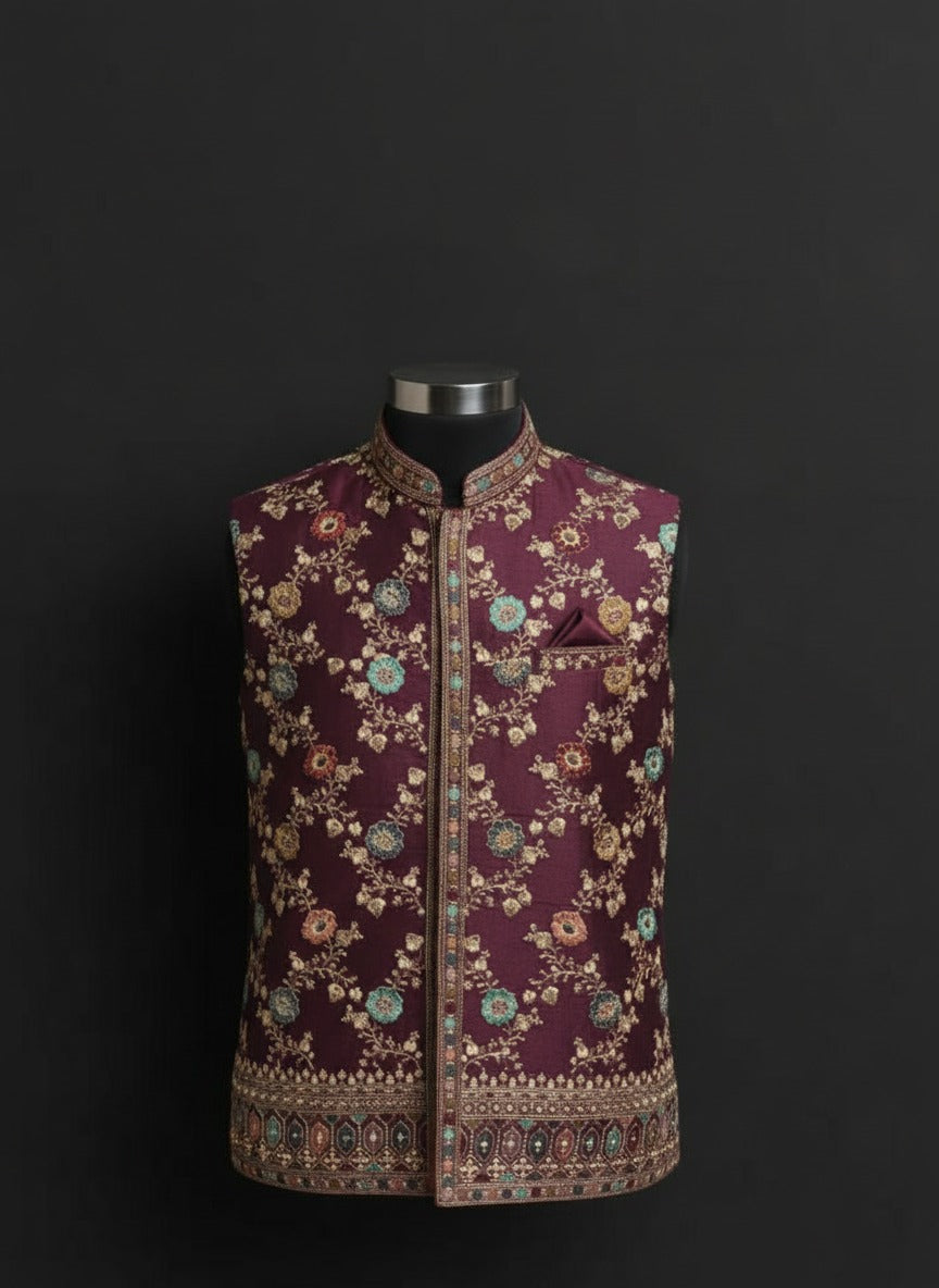 Elegance with regal printed Modi jacket – Crafted Just for You.