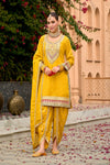 Classic Mustard Yellow Embroidered Punjabi Suit for Women
