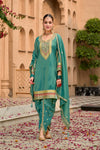 Elegant Teal Green Embroidered Punjabi Suit for Women
