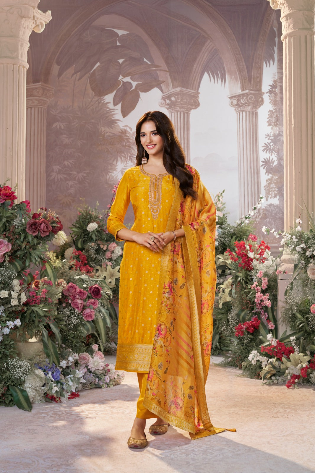 Elegant Embroidered Suit Set