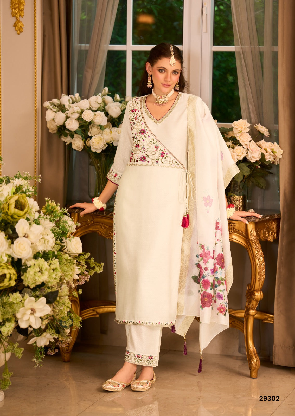Elegant Angrakha-style  Suit Set