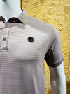 Men’s Premium Striped Polo T-Shirt with Designer Collar & Badge – Soft Stretchable Fabric