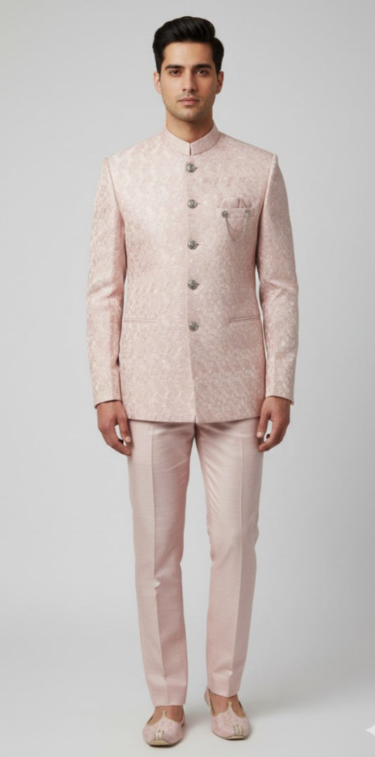 Elegant Pink Jodhpuri Suit -Crafted Just for You.