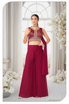 Embroidered Party-Wear Palazzo Suit