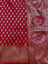 Emerald Pink Banarasi Silk Saree with Silver Zari Butti & Ornate Pallu