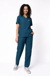Women's Solid Teal Medical Scrub Set