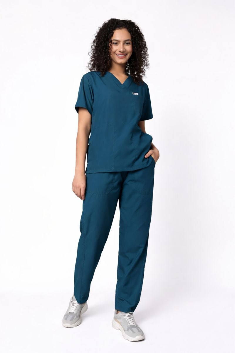 Women's Solid Teal Medical Scrub Set