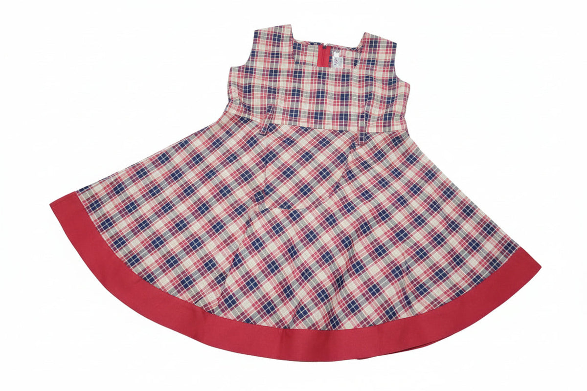 Girls' Premium Plaid School Pinafore Dress