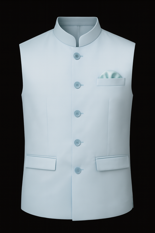 Premium Ice Blue Nehru Jacket