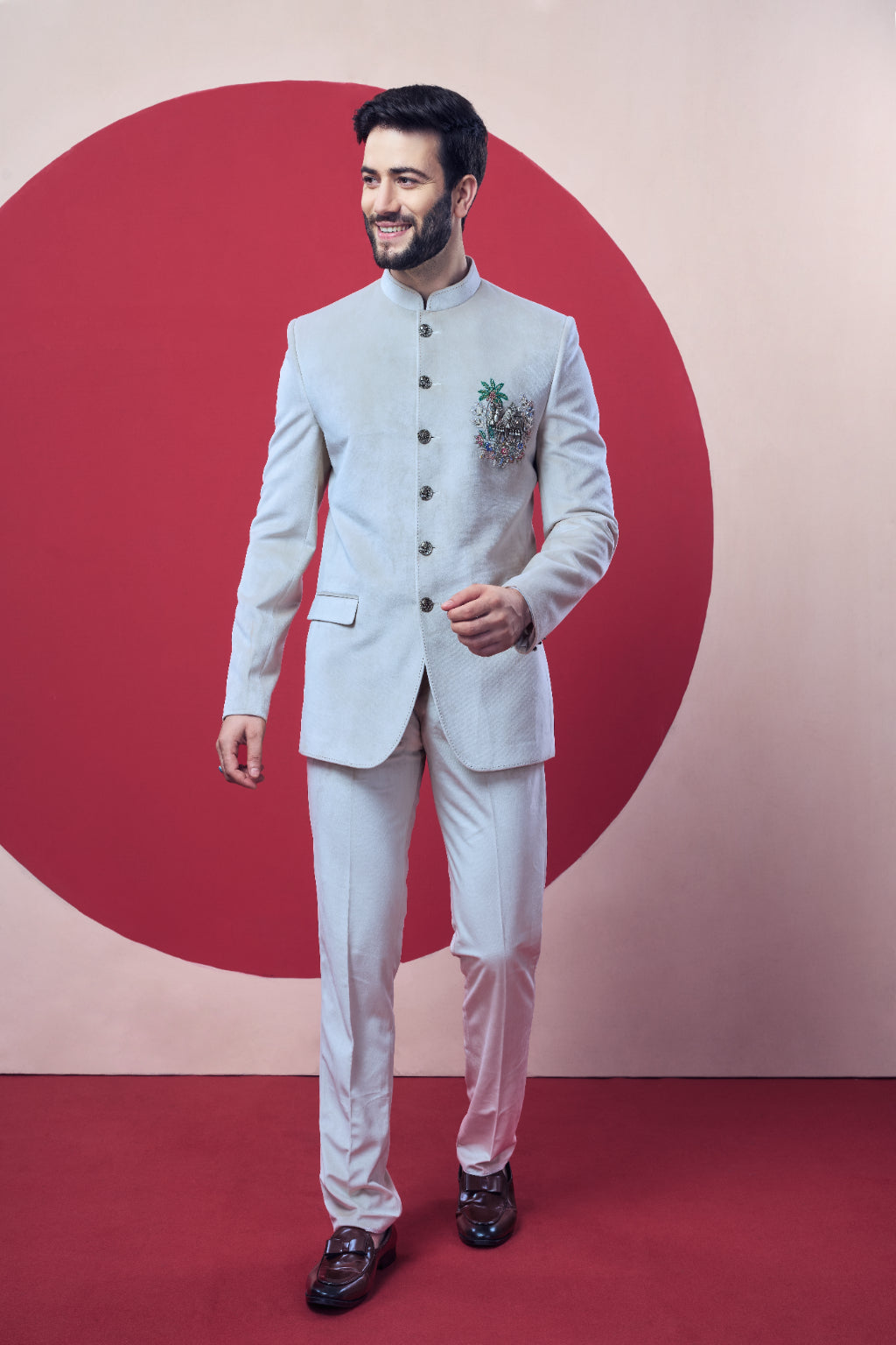 Elegant Jodhpuri suit or Bandhgala, representing royal Indian heritage.