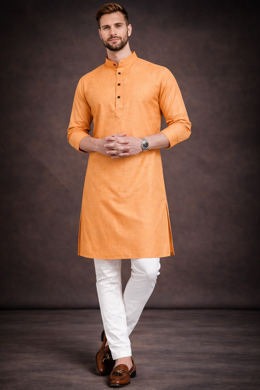 Men’s Peach Cotton Namazi Kurta