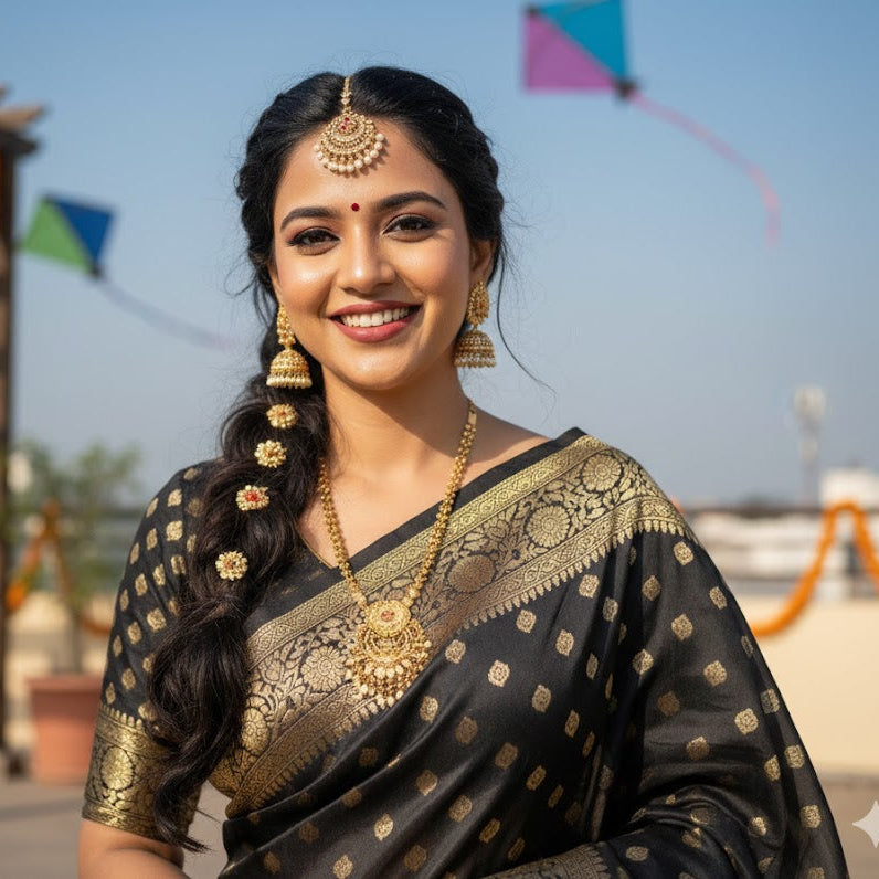 Black Traditional Wear Saree