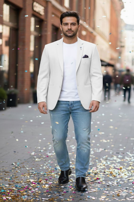 Party Wear Light Grey Matty Fabric Blazer – Sophisticated Modern Fit