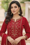 Royal Red Festive Wear with Handcrafted Detailing